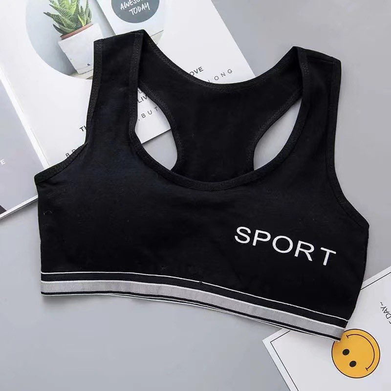 Pack Of 3 Padded Cotton Sports Bra for Girls-003