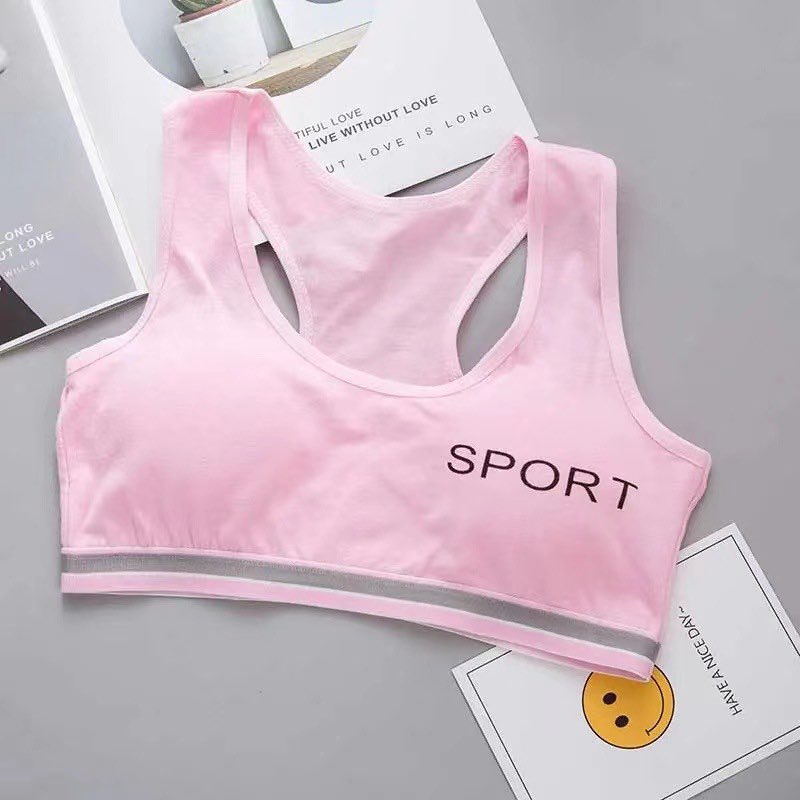 Pack Of 3 Padded Cotton Sports Bra for Girls-003