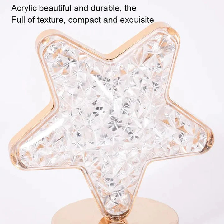 CRYSTAL STAR TABLE LAMP, TOUCH CONTROL BEDSIDE LAMP WITH 3 LEVELS BRIGHTNESS