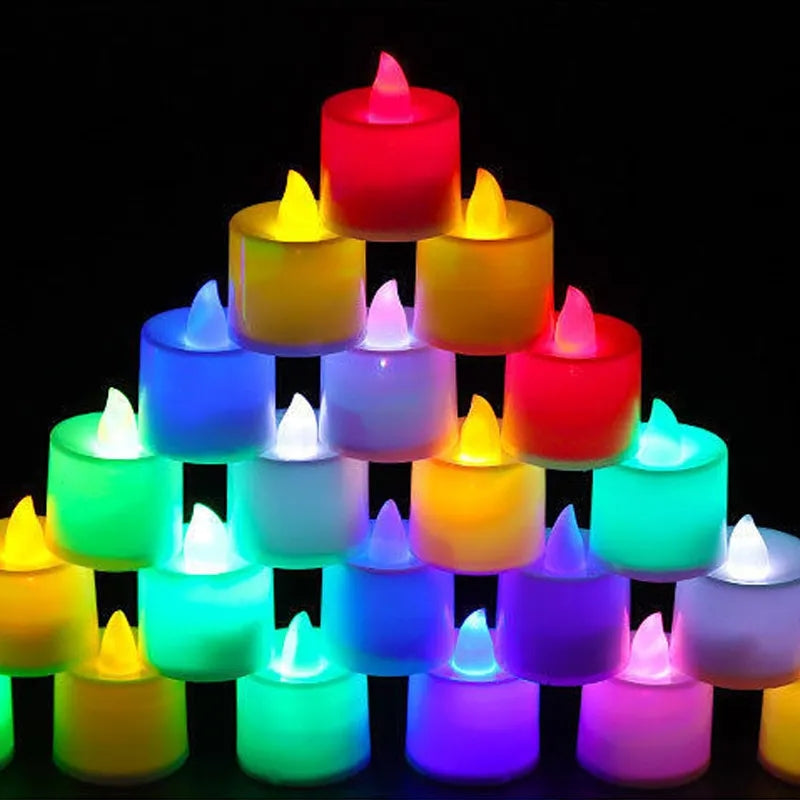 PAIR OF COLORFUL CANDLES