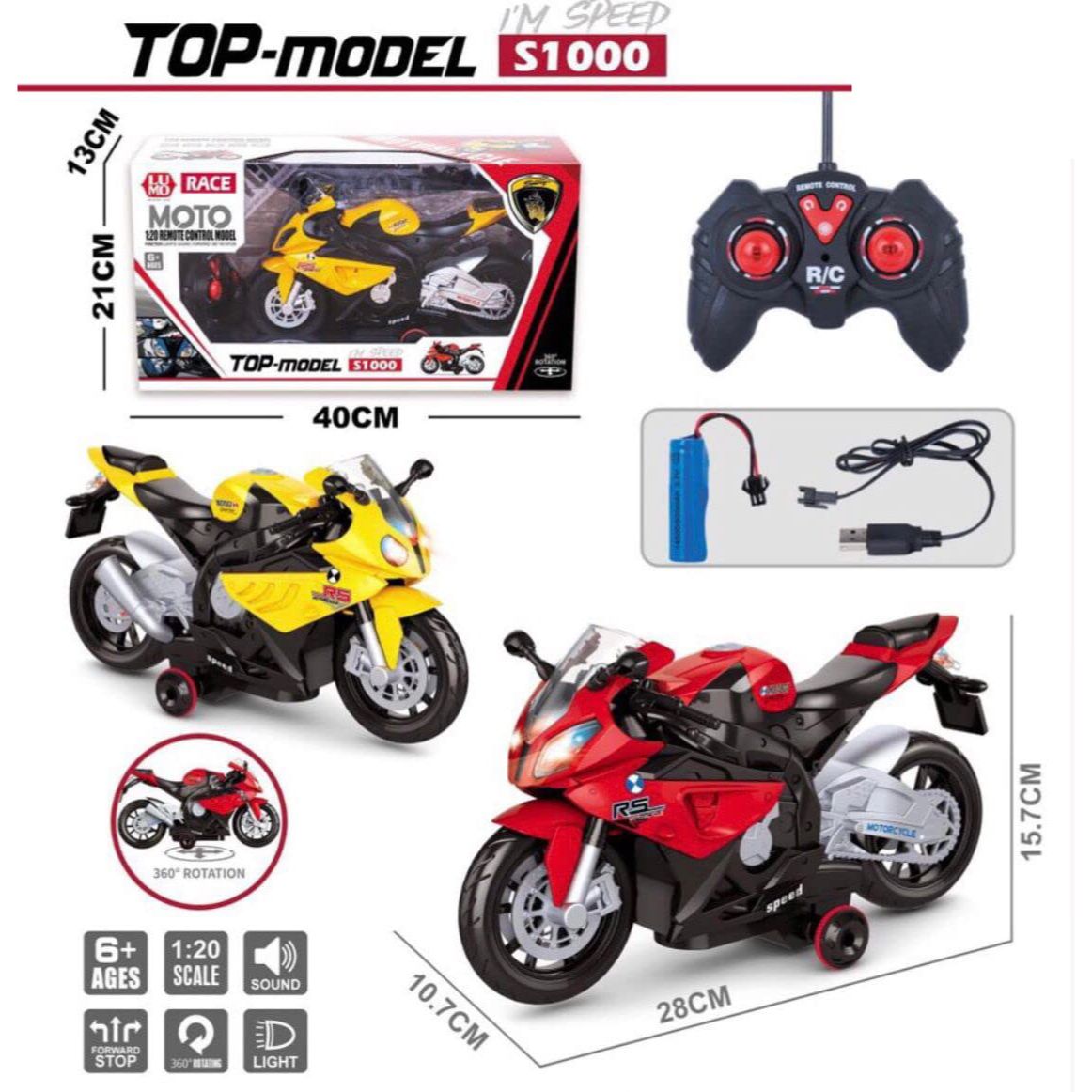 Race Moto Remote Control Bike | 1-20 Scale RC Bike