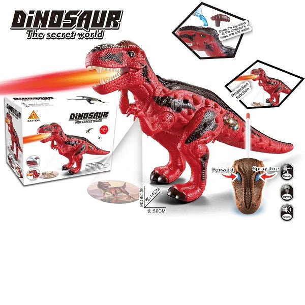 Remote Control Dino | RC Electric T-Rex Dinosaur | Water Spray Red Dinosaur