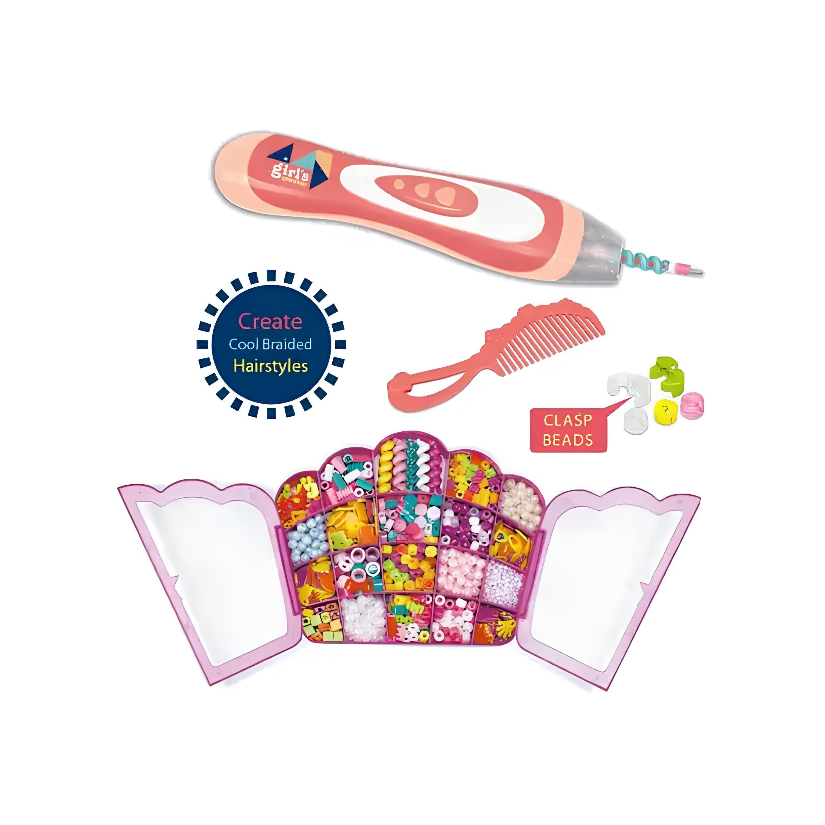 Girls Creator Hair Beader | Sparkling Glitter & Hair Beader Kit