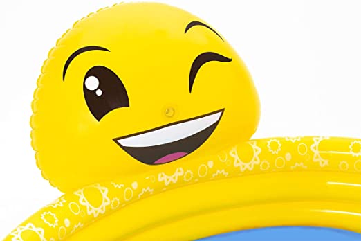 BESTWAY Summer Smiley Face Sprayer Pool For Kids 65in x 57in x 27in