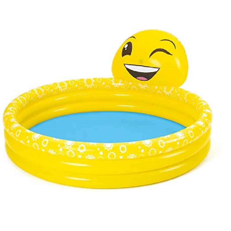 BESTWAY Summer Smiley Face Sprayer Pool For Kids 65in x 57in x 27in