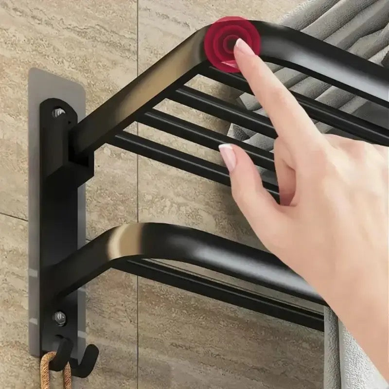 DOUBLE LAYERS FOLDING BATH TOWEL HOLDER