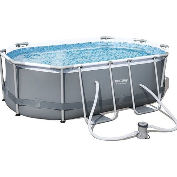 BESTWAY Power Steel Oval Pool Above Ground 10ft x 6ft 7in x 33in