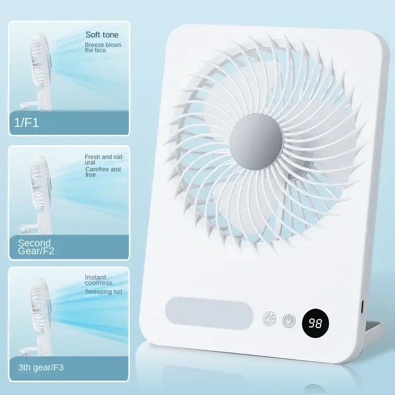 FOLDABLE SLIM MINI SUMMER DESK FAN WITH LED LIGHT