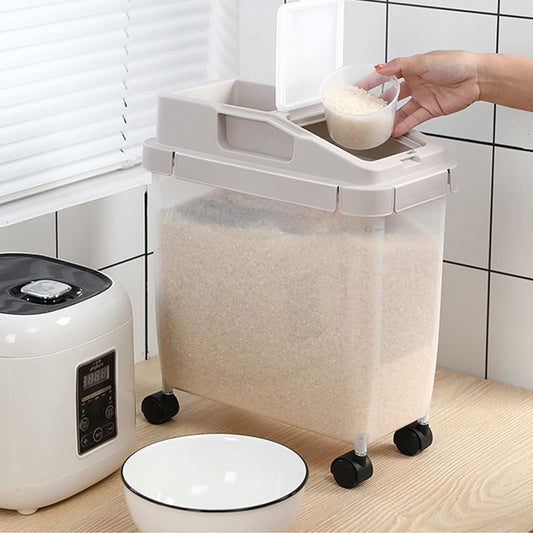 RICE CONTAINER STORAGE BOX WITH WHEELS