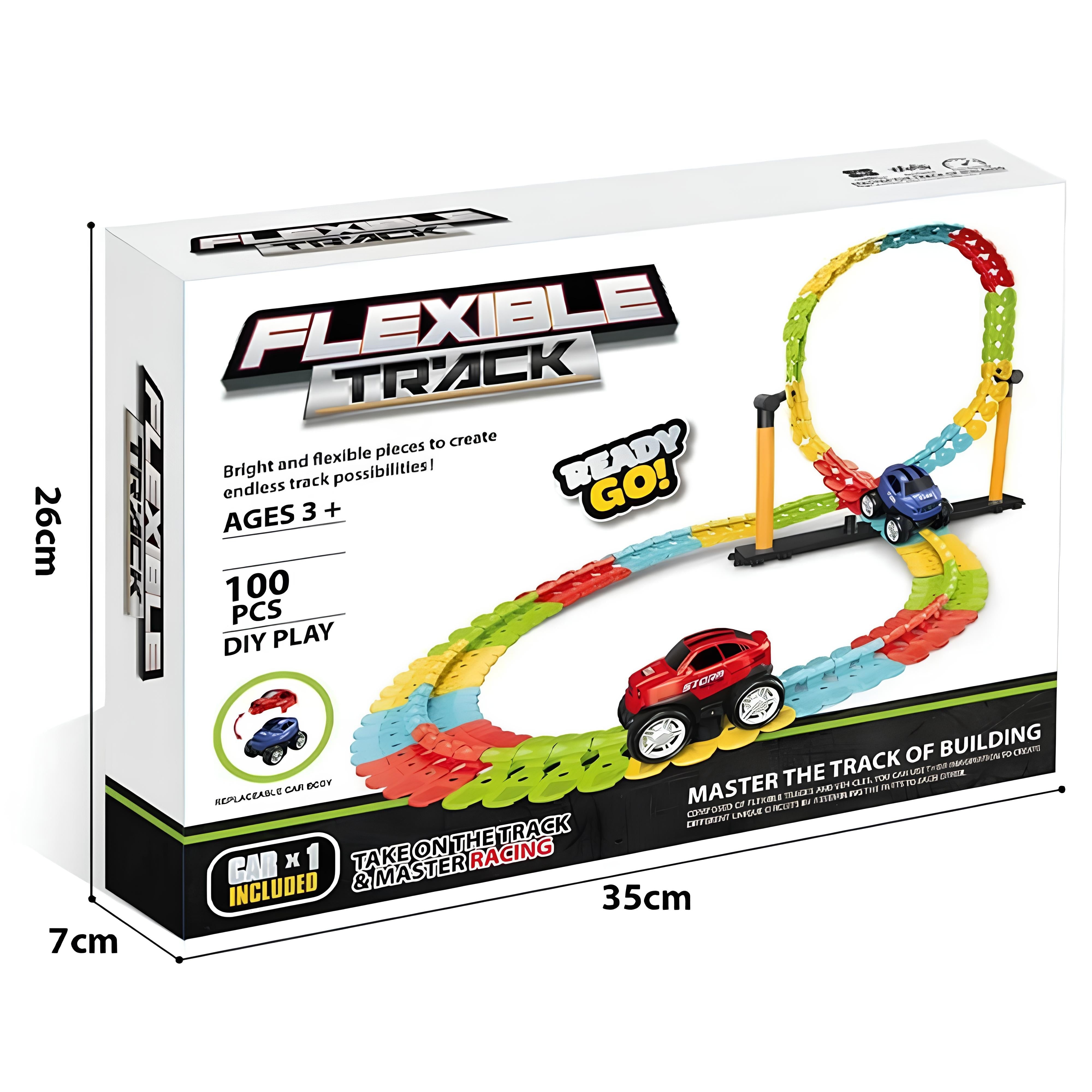 Flexible Track Car | Racing Track Car | 100 Pcs Build & Customize Your Track