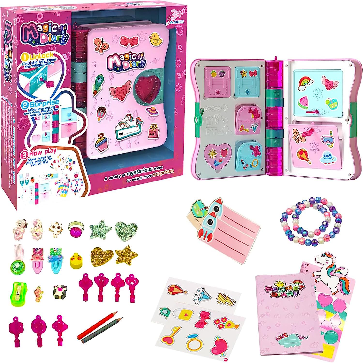 Mystery Treasure Book Magic Diary & Stationery Set for Girls