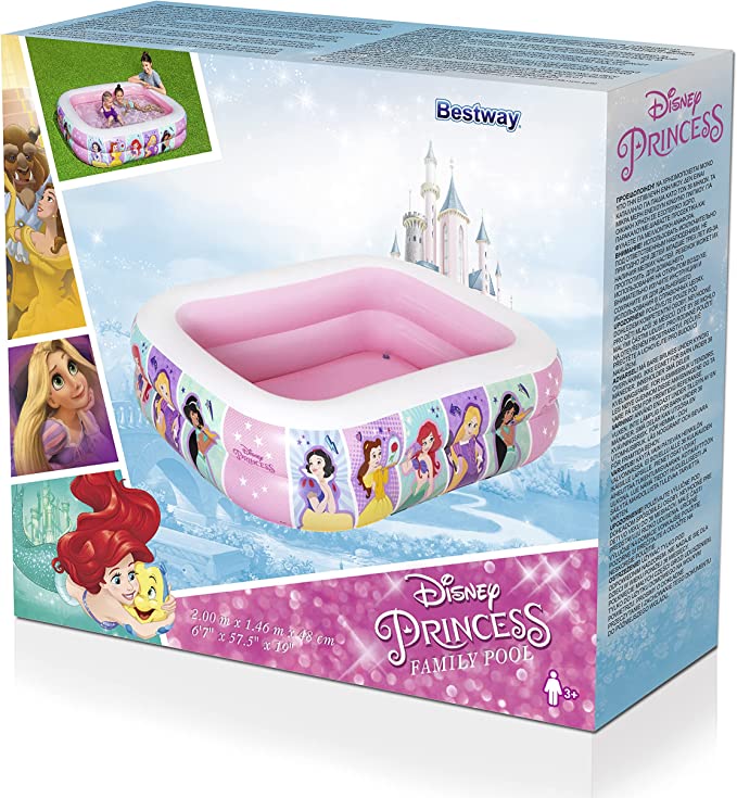 BESTWAY Rectangular Soft Edges Princess Pool For Kids 79in x 59in x 20in