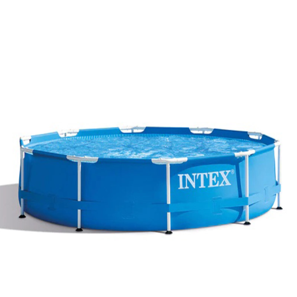 INTEX Round & Deep Metal Frame Pool With Water Filter 10ft x 30in