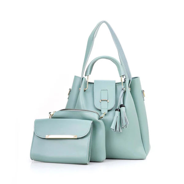 Aqua Green 3 Piece Ladies Handbag Set