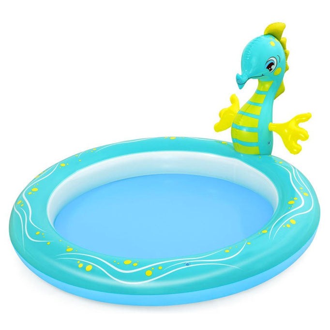 BESTWAY Seahorse Sprinkle Inflatable Pool For Kids 62in x 63in x 34in