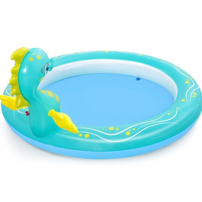 BESTWAY Seahorse Sprinkle Inflatable Pool For Kids 62in x 63in x 34in