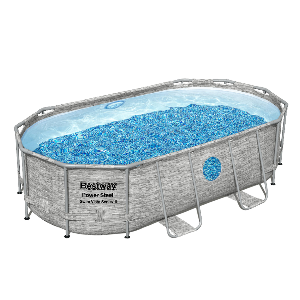 BESTWAY Portable Power Steel Swimming Pool 14ft x 8ft 2in x 39.5in