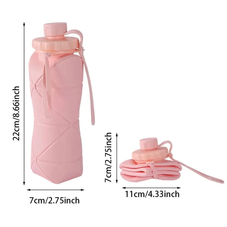 SILICONE FOLDABLE WATER BOTTLE 600ML