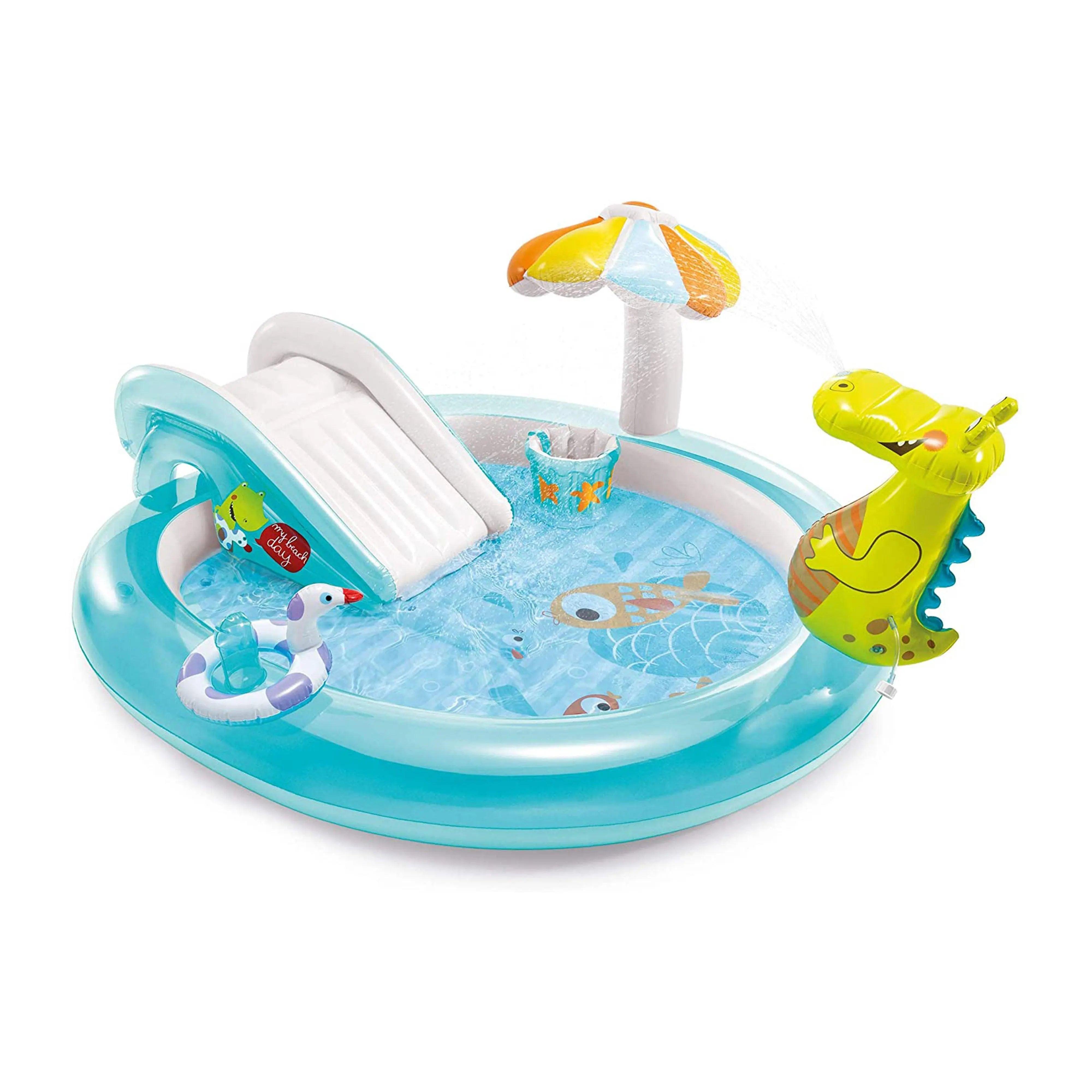 INTEX Gator Fun Pool For Kids 6ft 7in x 5ft 7in x 2ft 9in