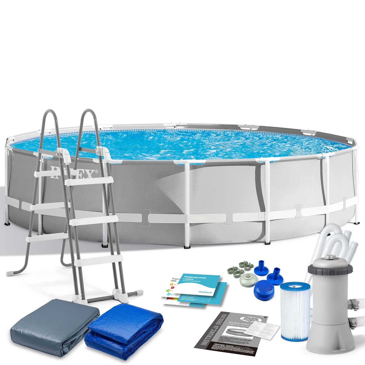 INTEX Grey Prism Frame Pool For Kids 14ft x 42in