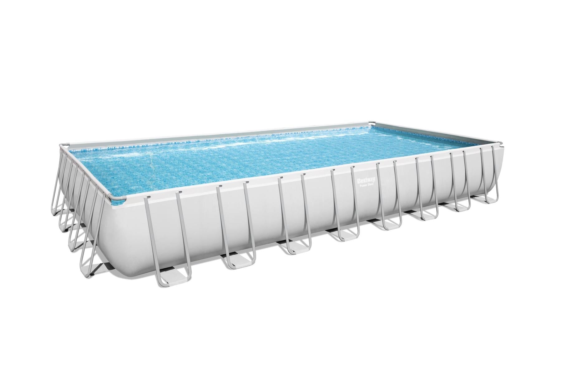 BESTWAY Rectangular Steel Frame Swimming Pool 31ft 4in x 16ft x 52in