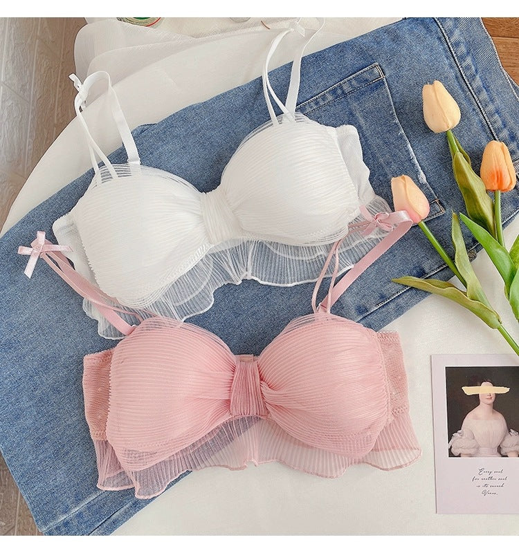 Cute Lace Bow Style Too Soft & Comfy Adjustable Straps Back Closure Bridal Padded Bra