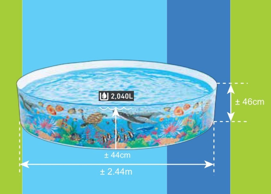 INTEX Oral Reef Snapset Paddling Pool For Children 8ft x 15in