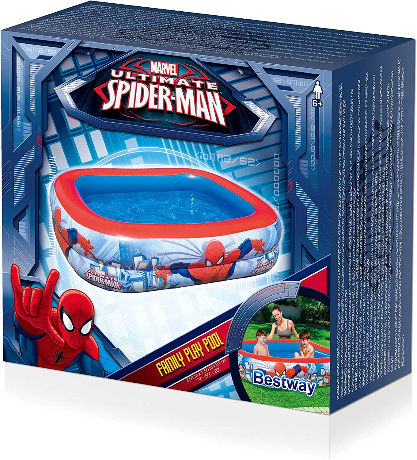 BESTWAY Spider Man Pool Of Soft Edges For Kids 79in x 59in x 20in