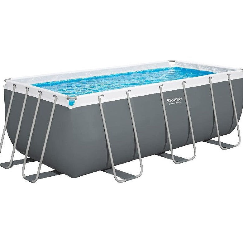 BESTWAY Power Steel Rectangular Off Earth Swimming Pool 13ft 6in x 6ft 7in x 48in