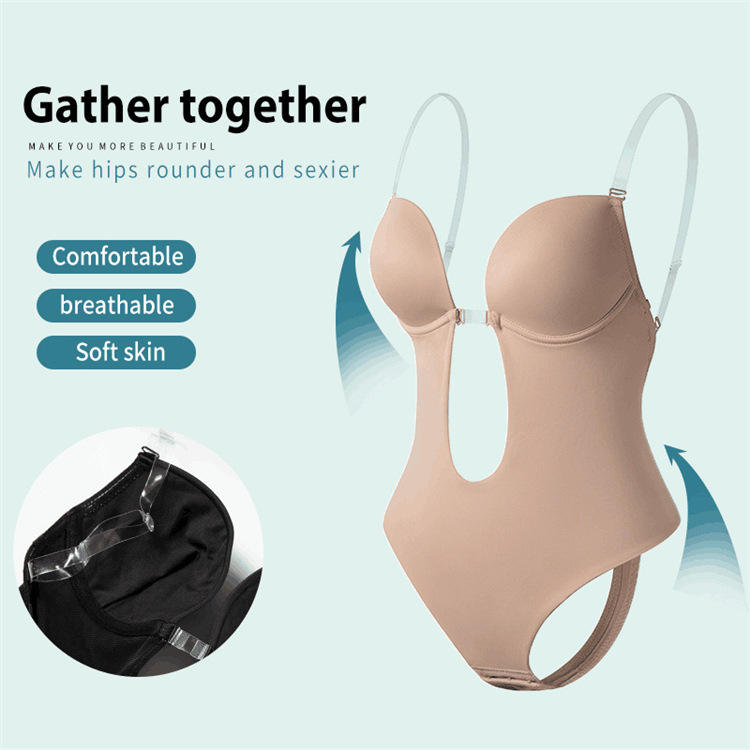 High Quality Invisible & Adjustable Straps Full Body Shaper With Toilet Hole 8809