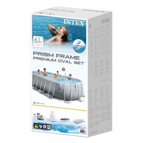 INTEX Prism Frame Oval Pool For Children 20ft X 10ft X 48in