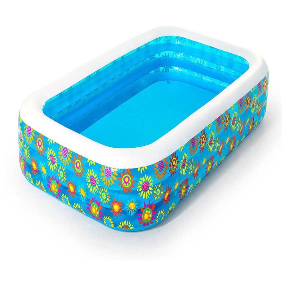 BESTWAY Rectangular Three Ring Play Pool For Kids 10ft x 6ft x 20