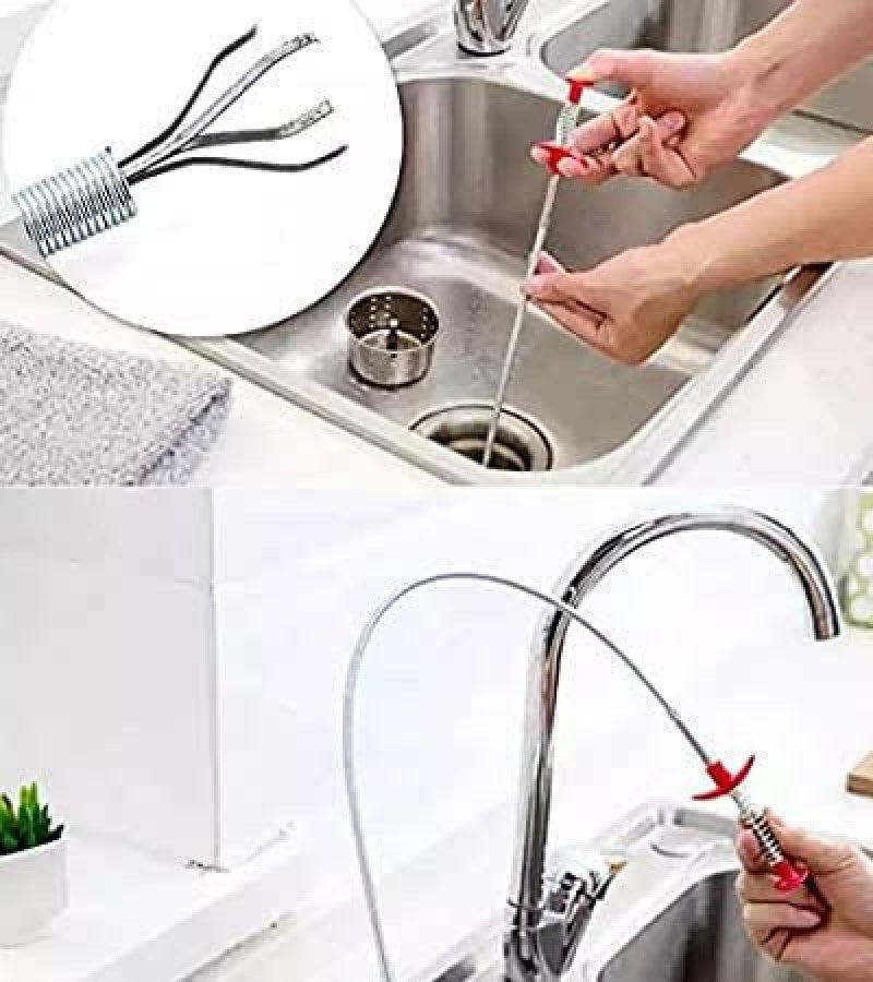 Metal Flexible Wire Brush Hand Sink Cleaning Hook (Pack of 2)
